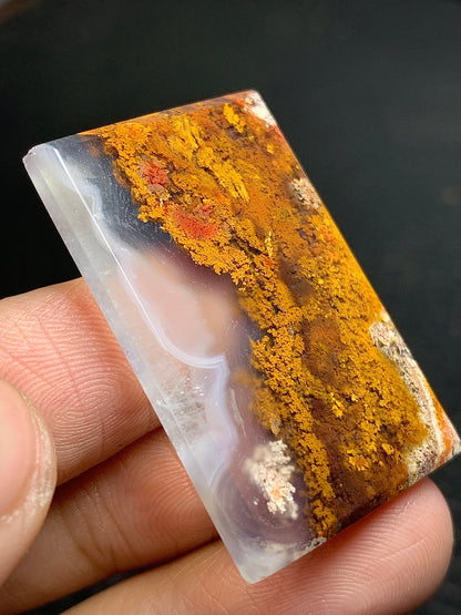 Unique Scenic Moss Agate Rectangle Cabochon 36x24x4mm