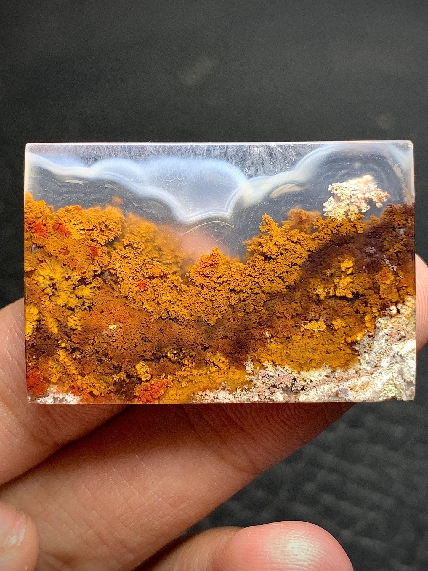 Unique Scenic Moss Agate Rectangle Cabochon 36x24x4mm