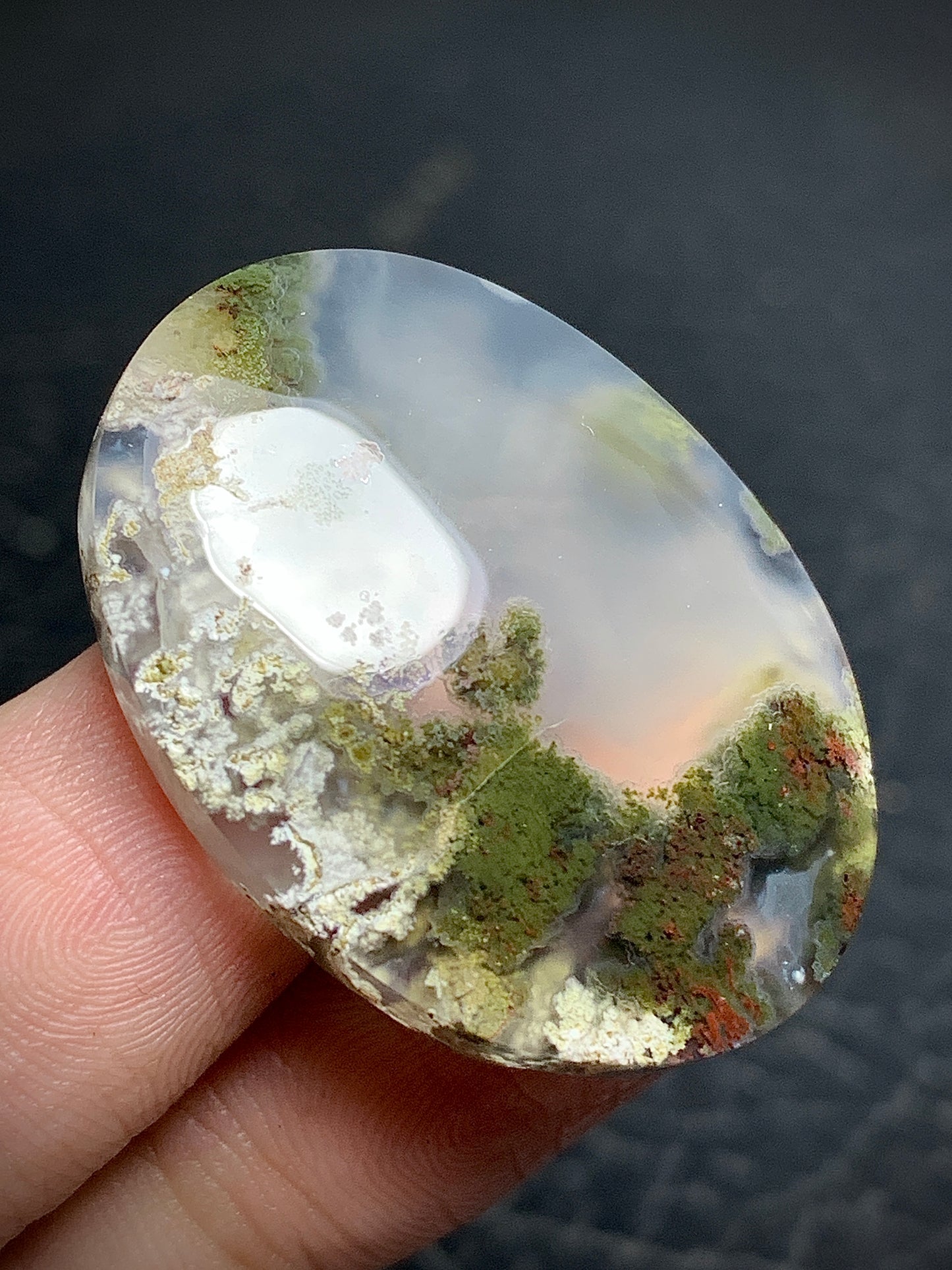 Scenic Moss Agate Oval Cabochon 32x24x7mm