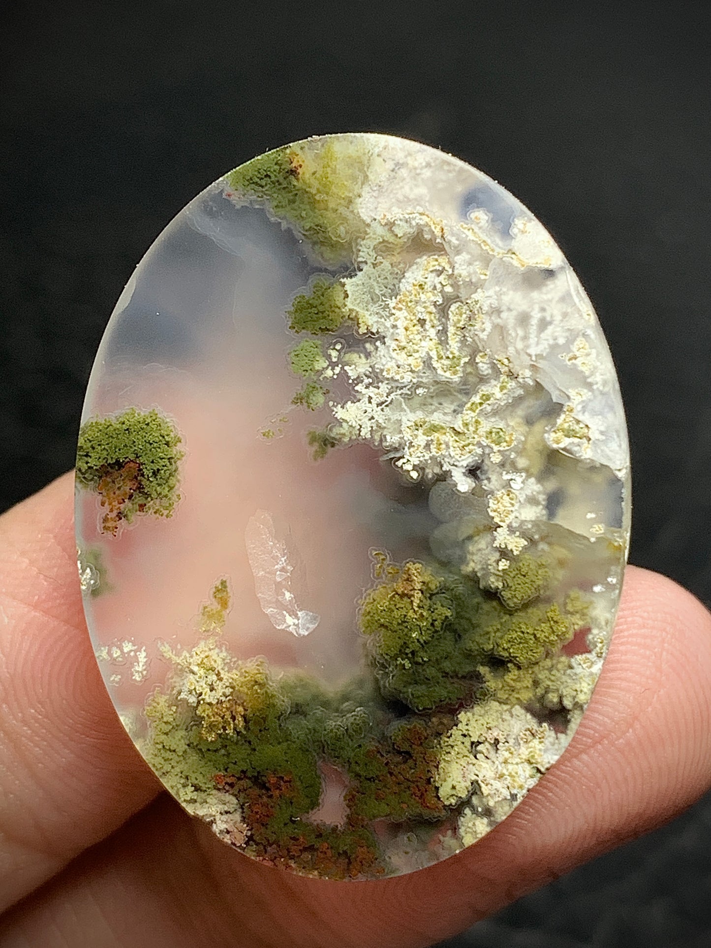 Scenic Moss Agate Oval Cabochon 32x24x7mm