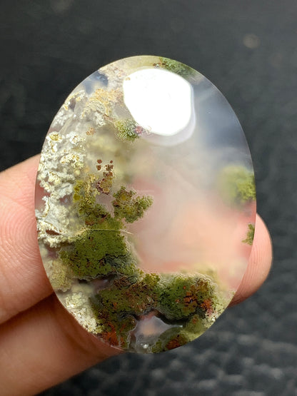 Scenic Moss Agate Oval Cabochon 32x24x7mm