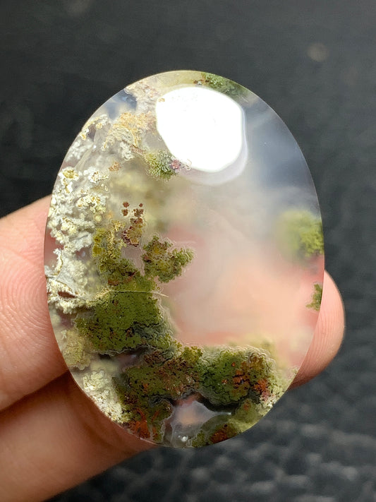 Scenic Moss Agate Oval Cabochon 32x24x7mm