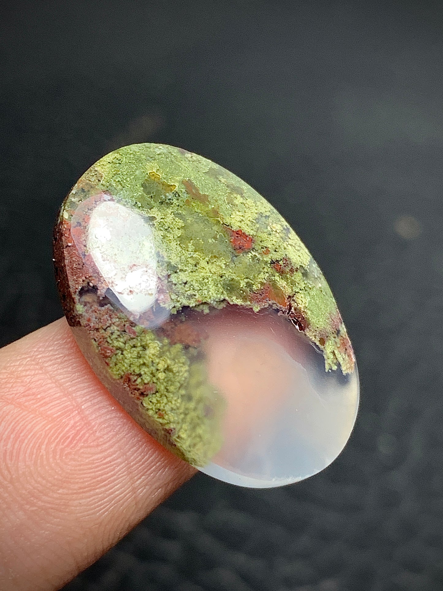 Scenic Moss Agate Oval Cabochon 24.3x17x5mm