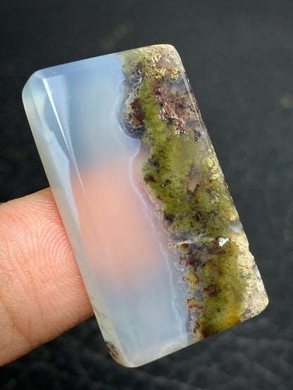 Scenic Moss Agate Rectangle Cabochon 31.5x18x5.5mm