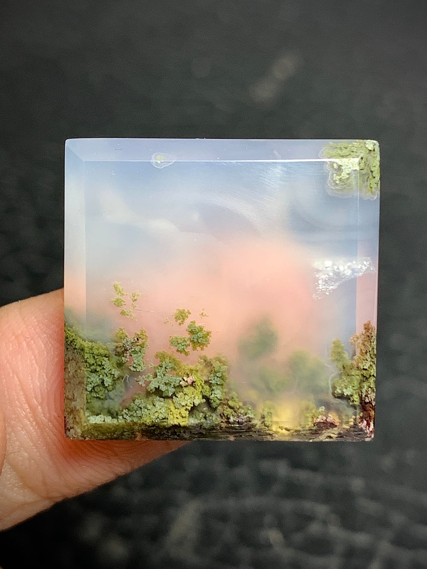 Scenic Moss Agate Rectangle Cabochon 22x21x5mm