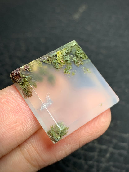 Scenic Moss Agate Rectangle Cabochon 22x21x5mm