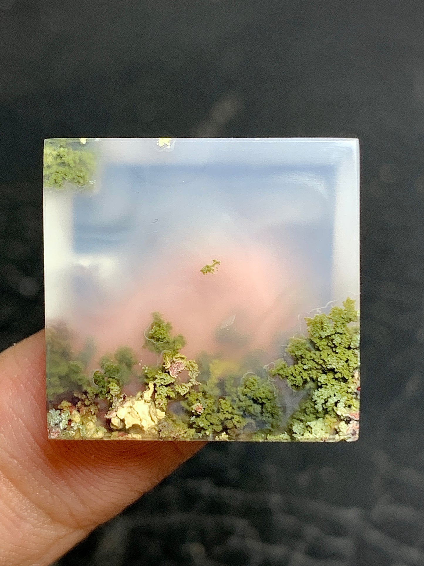 Scenic Moss Agate Rectangle Cabochon 22x21x5mm