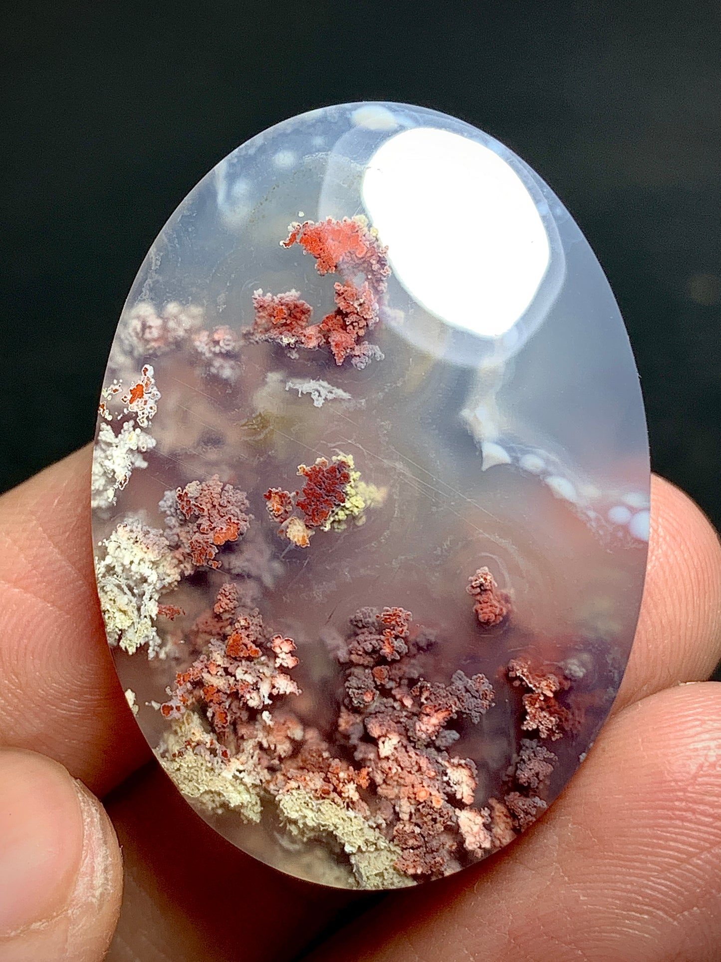 Scenic Moss Agate Oval Cabochon 36x26x8mm