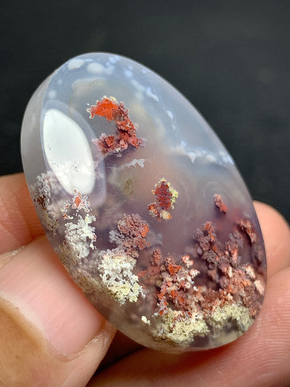 Scenic Moss Agate Oval Cabochon 36x26x8mm