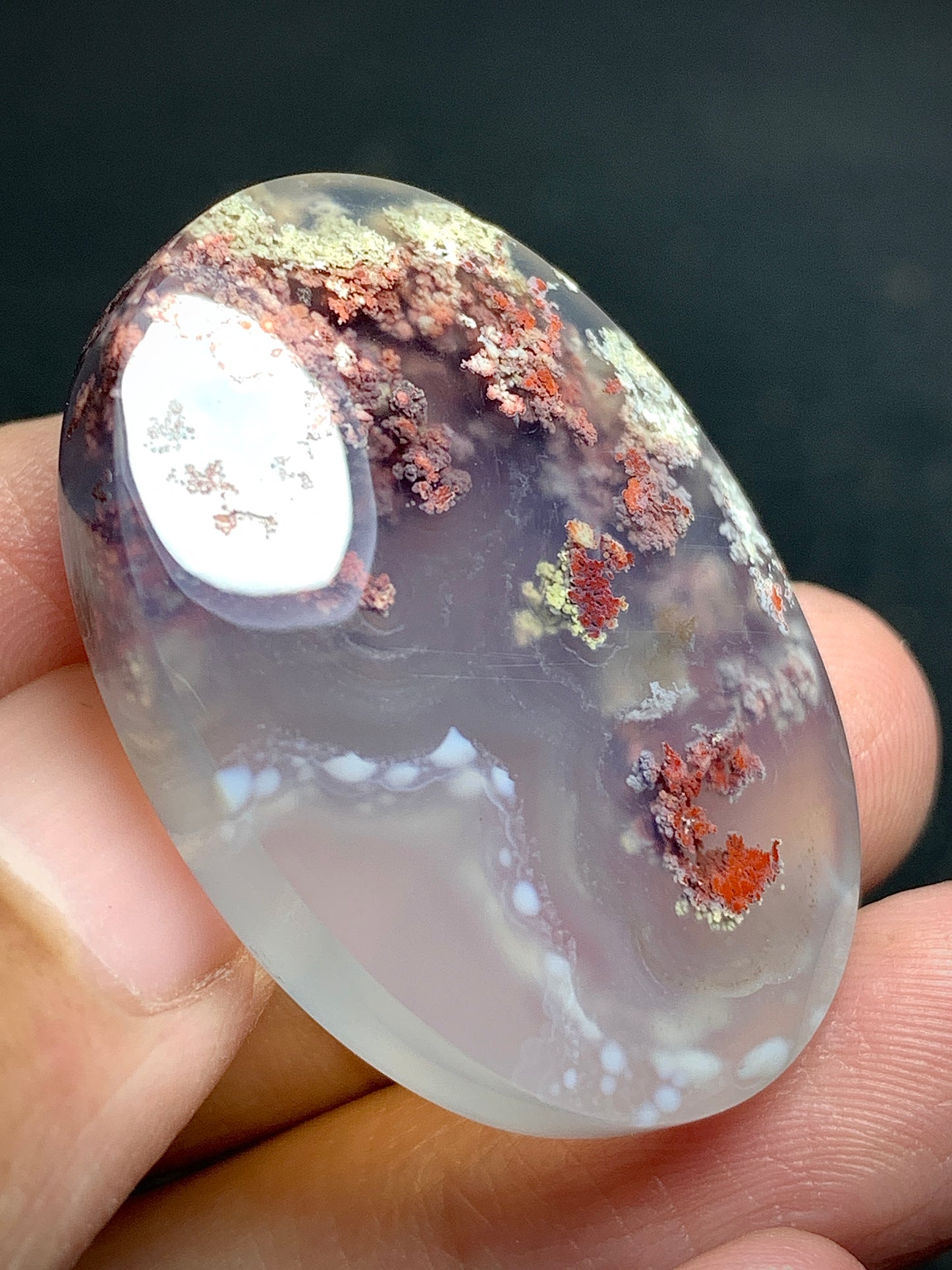 Scenic Moss Agate Oval Cabochon 36x26x8mm