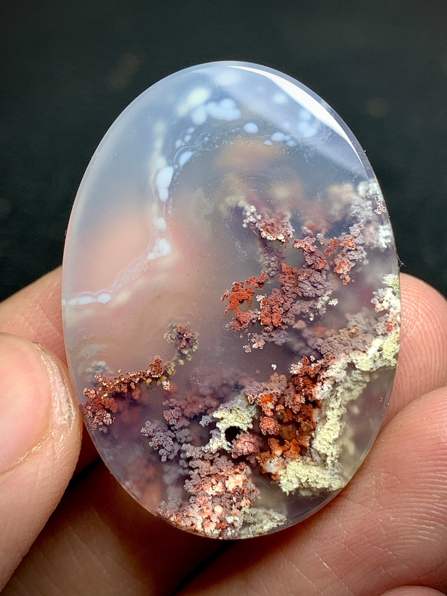 Scenic Moss Agate Oval Cabochon 36x26x8mm