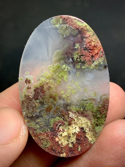 Scenic Moss Agate Oval Cabochon 37x24x7mm