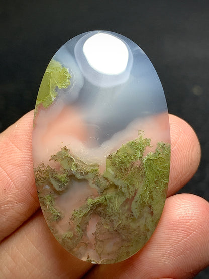 Scenic Moss Agate Oval Cabochon 38x23x6mm