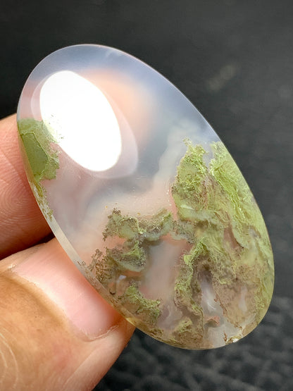 Scenic Moss Agate Oval Cabochon 38x23x6mm