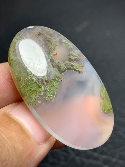 Scenic Moss Agate Oval Cabochon 38x23x6mm