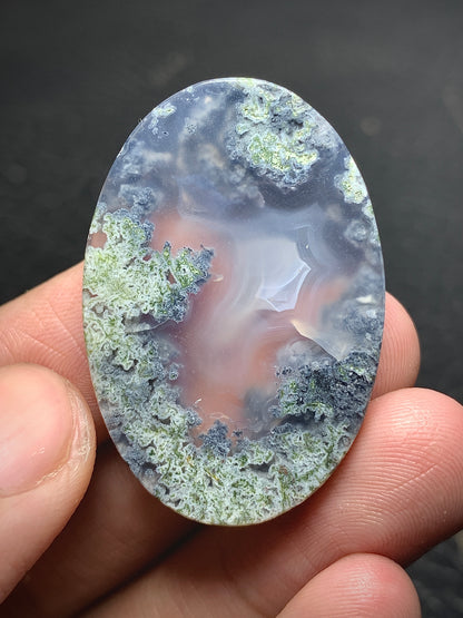 Scenic Moss Agate Oval Cabochon 37x25x6mm