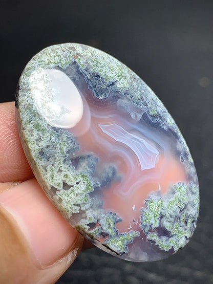 Scenic Moss Agate Oval Cabochon 37x25x6mm