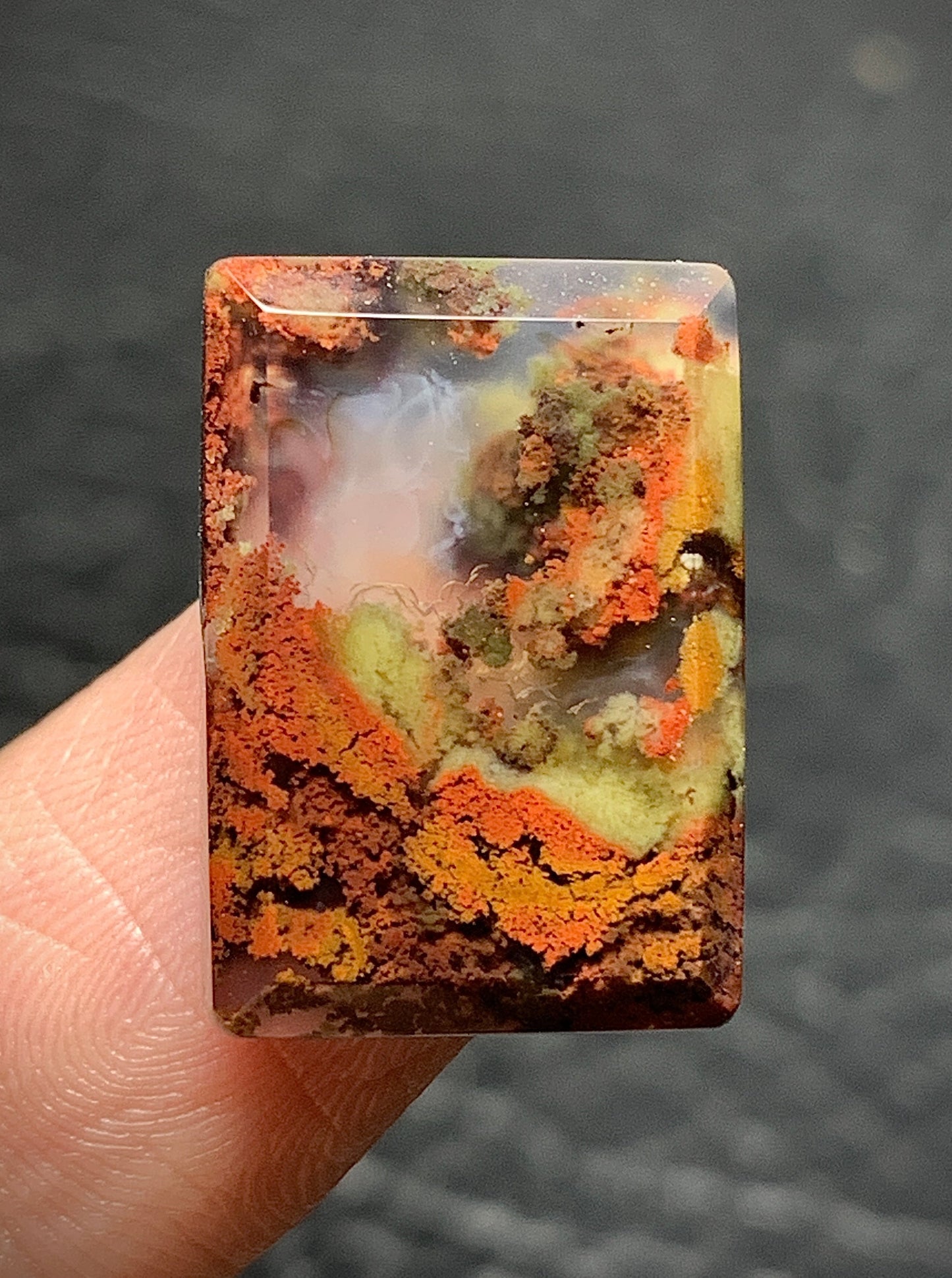 Indonesian Moss Agate Rectangle Cabochon 19.5x13.5x5.2mm