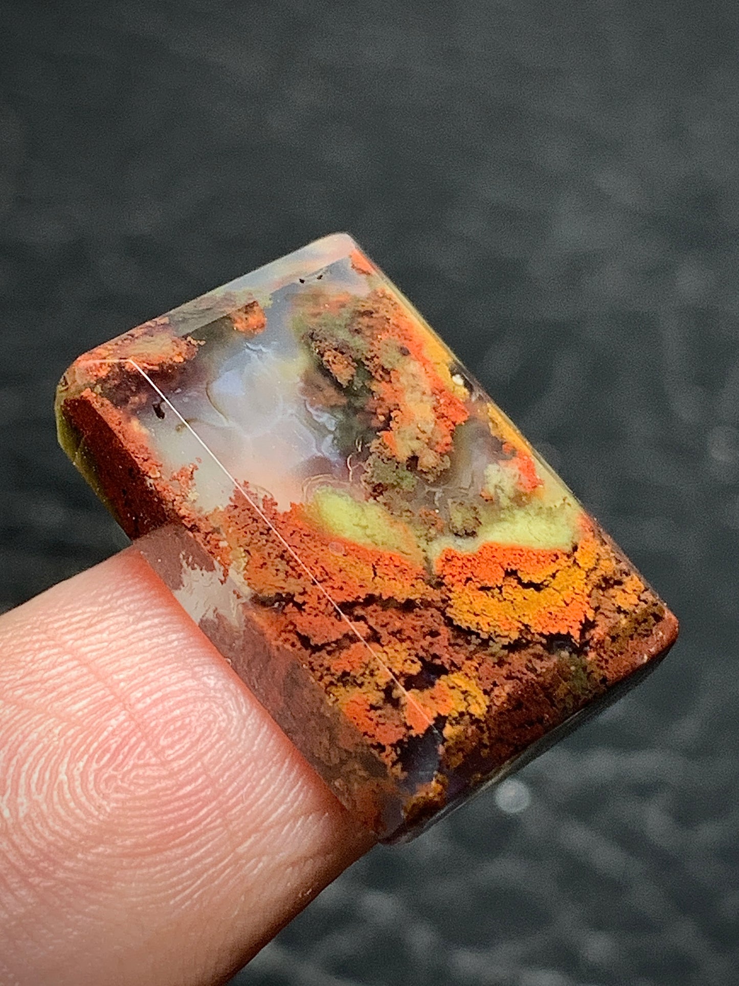 Indonesian Moss Agate Rectangle Cabochon 19.5x13.5x5.2mm