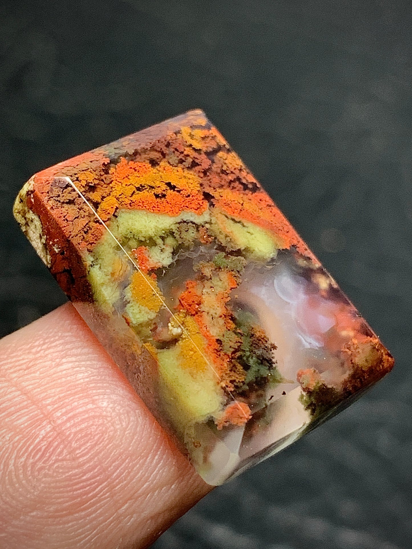 Indonesian Moss Agate Rectangle Cabochon 19.5x13.5x5.2mm