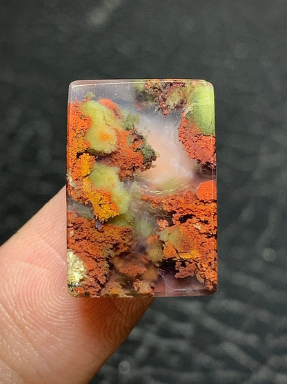 Indonesian Moss Agate Rectangle Cabochon 19.5x13.5x5.2mm