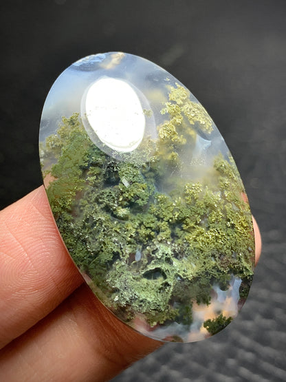 Scenic Moss Agate Oval Cabochon 39x25x8mm