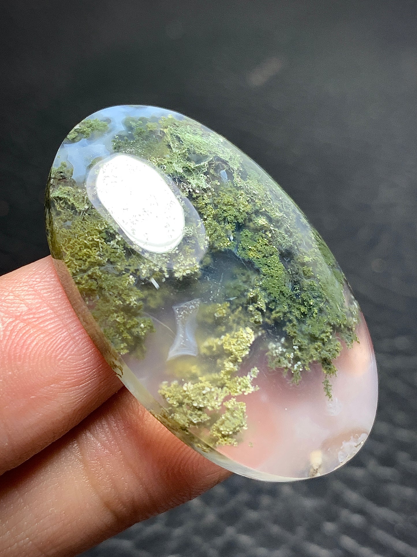 Scenic Moss Agate Oval Cabochon 39x25x8mm