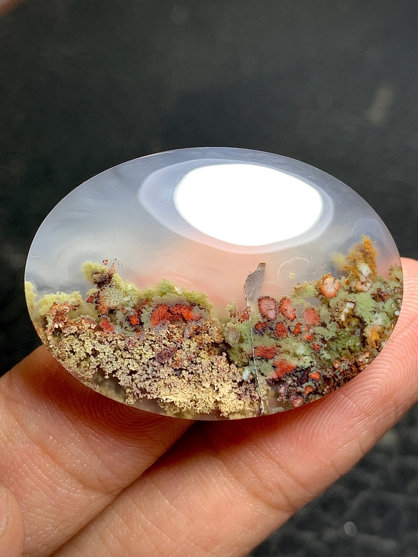 Scenic Moss Agate Oval Cabochon 34x24x6mm