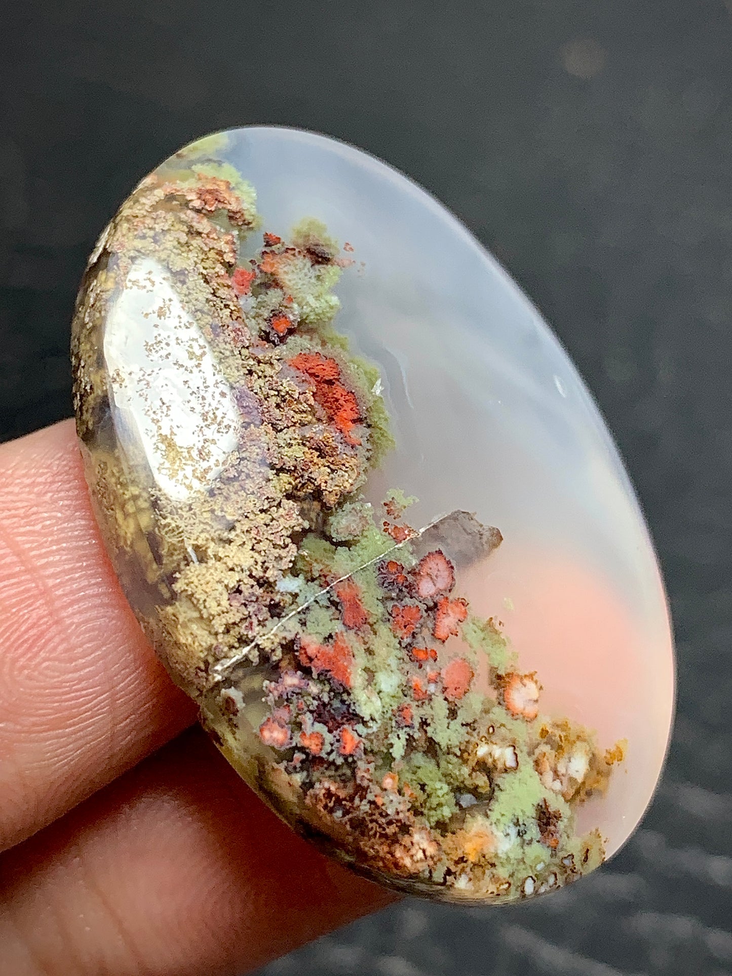 Scenic Moss Agate Oval Cabochon 34x24x6mm