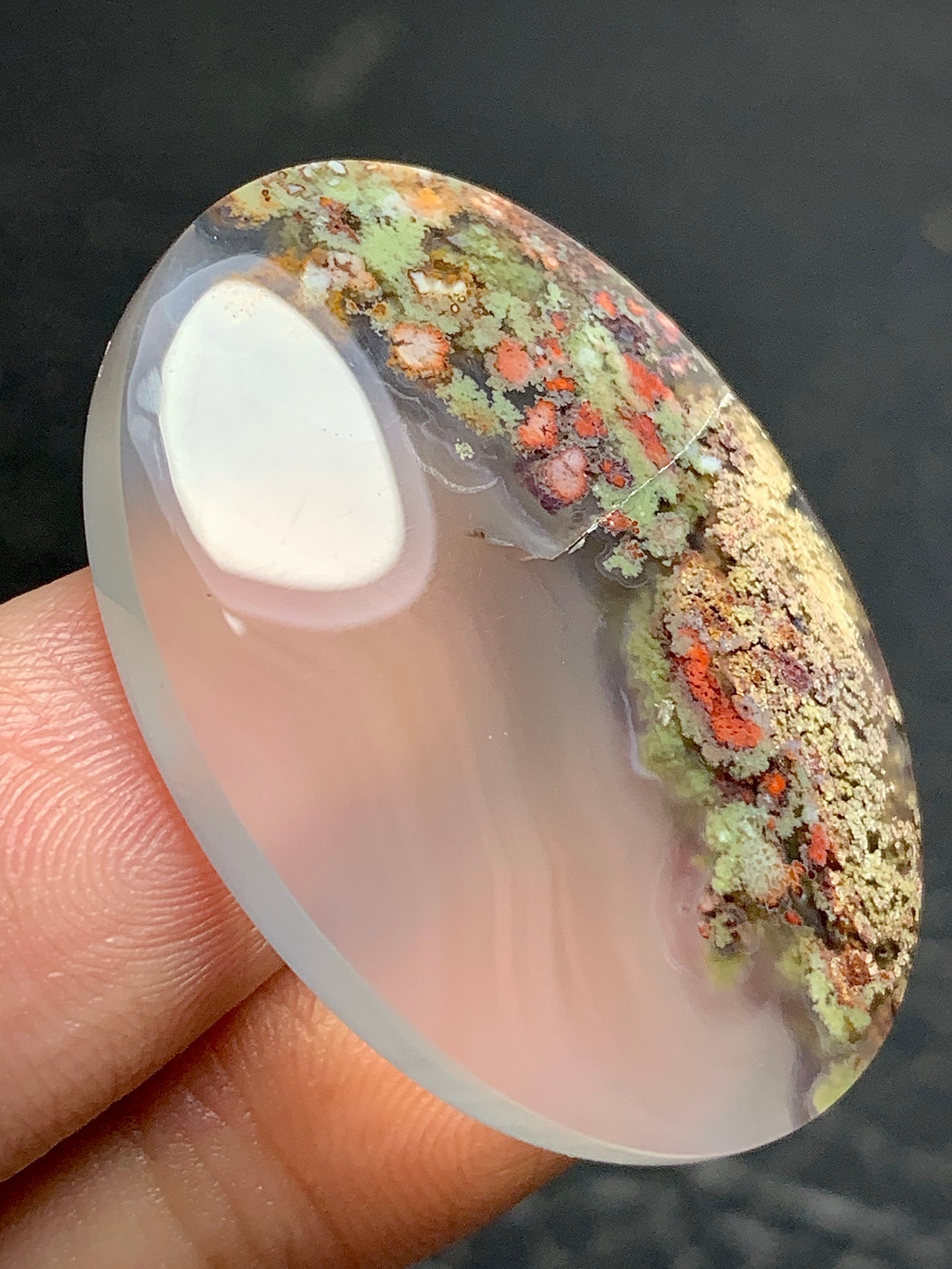 Scenic Moss Agate Oval Cabochon 34x24x6mm