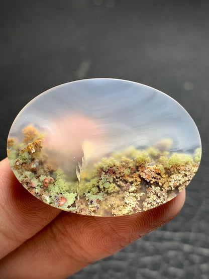 Scenic Moss Agate Oval Cabochon 34x24x6mm