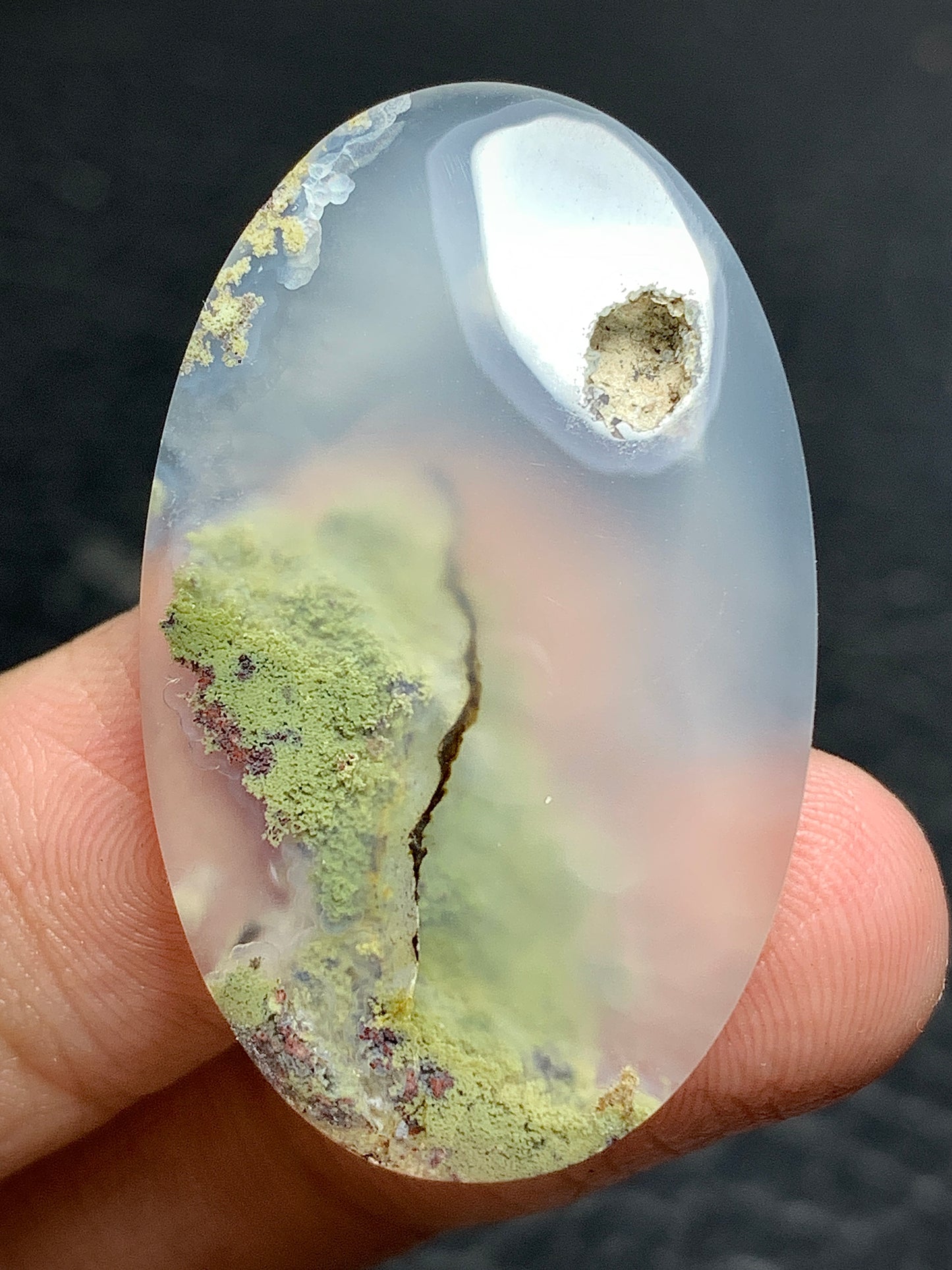 Scenic Moss Agate Oval Cabochon 35x22x5mm