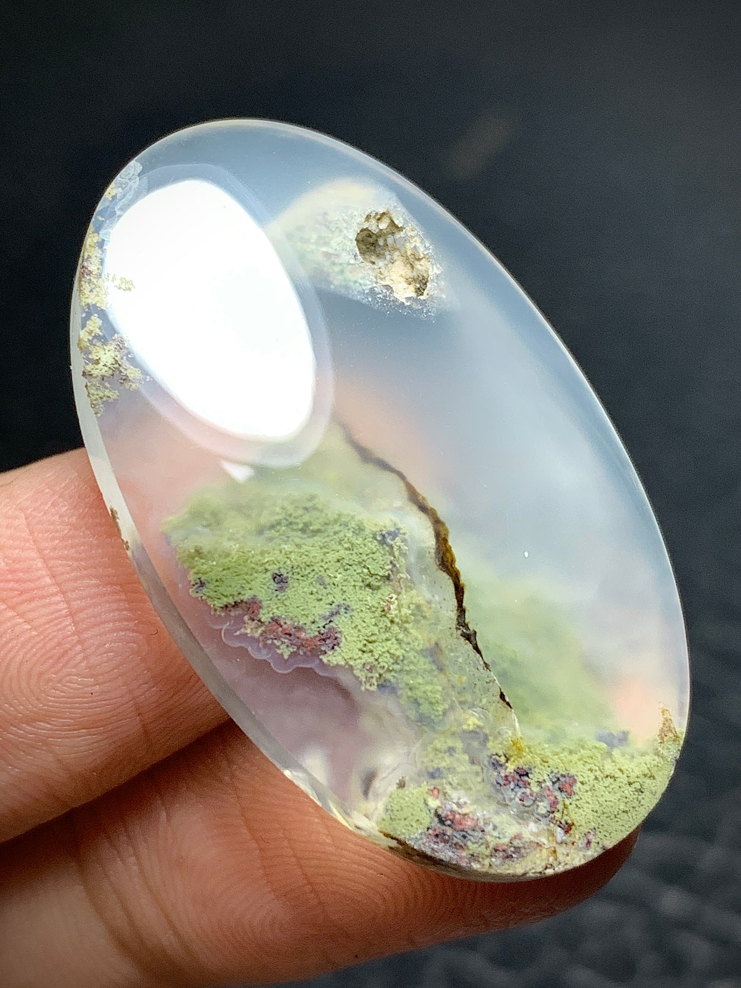 Scenic Moss Agate Oval Cabochon 35x22x5mm