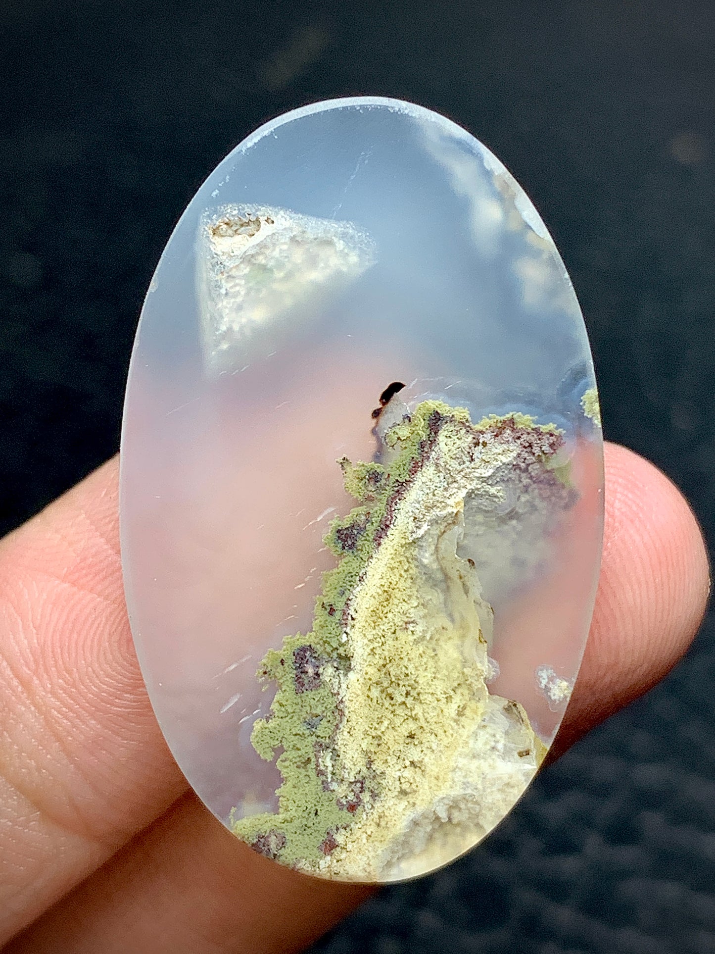 Scenic Moss Agate Oval Cabochon 35x22x5mm