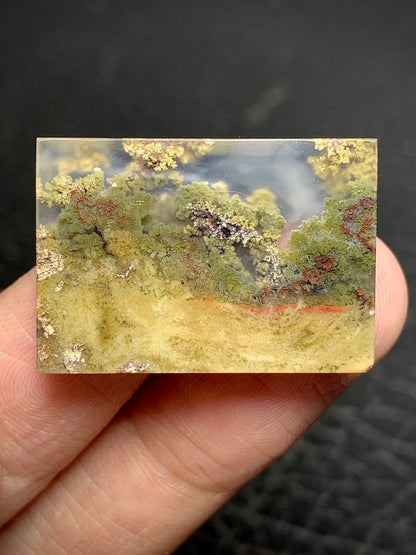 Scenic Moss Agate Rectangle Cabochon 27.3x19x4.2mm