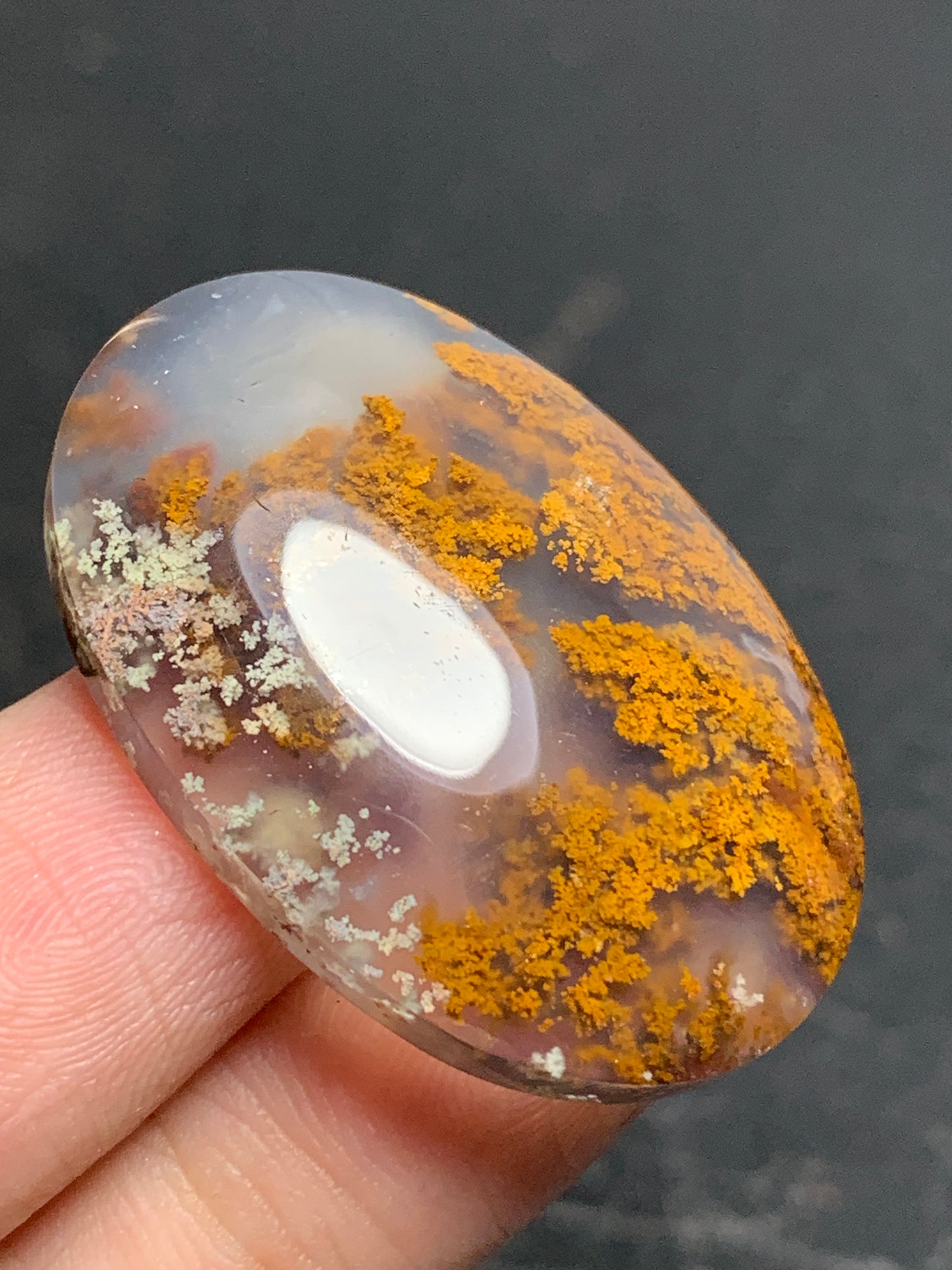 Scenic Moss Agate Oval Cabochon 34x23x7mm