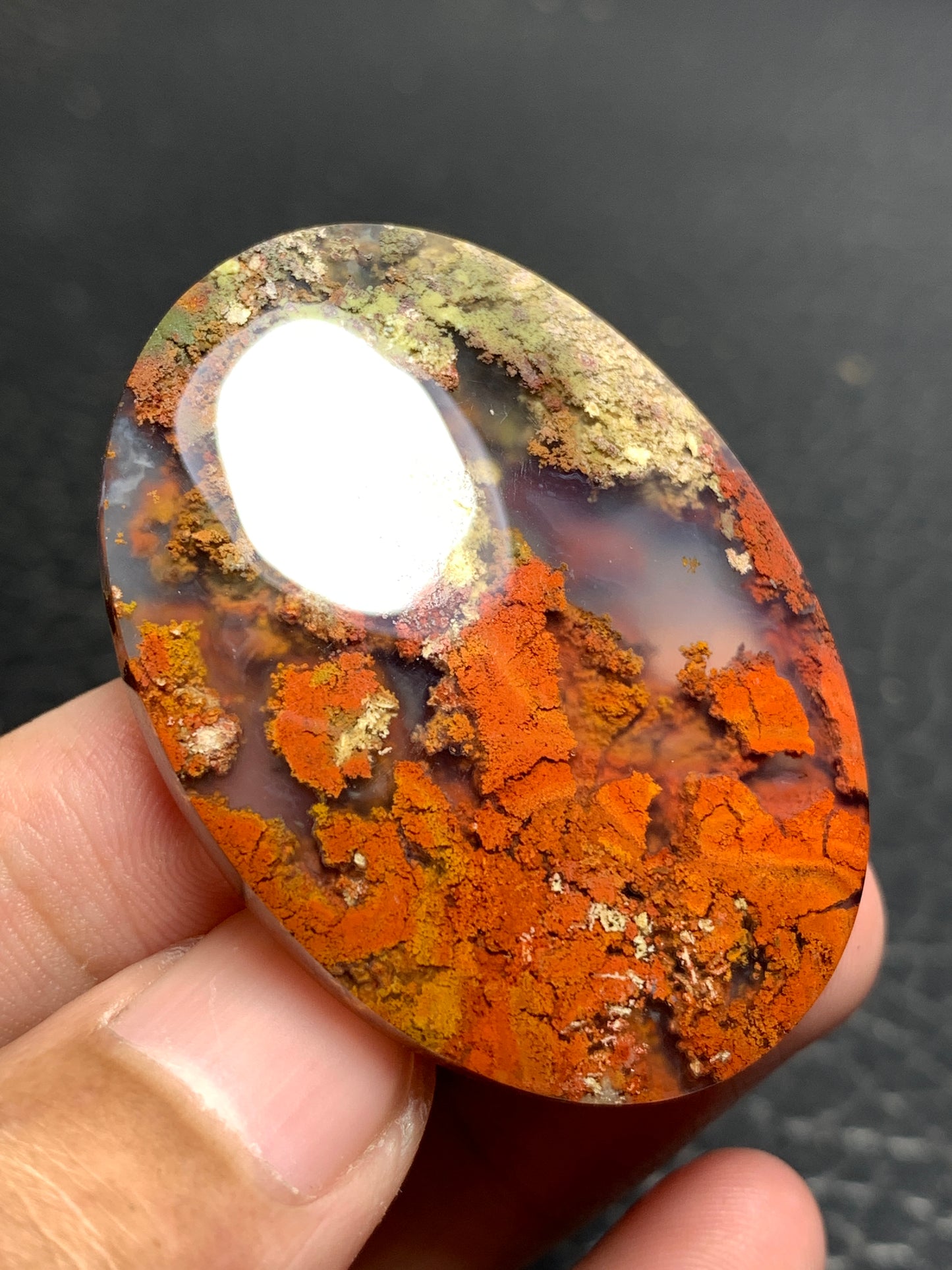 Scenic Moss Agate Oval Cabochon 45x32x7.6mm