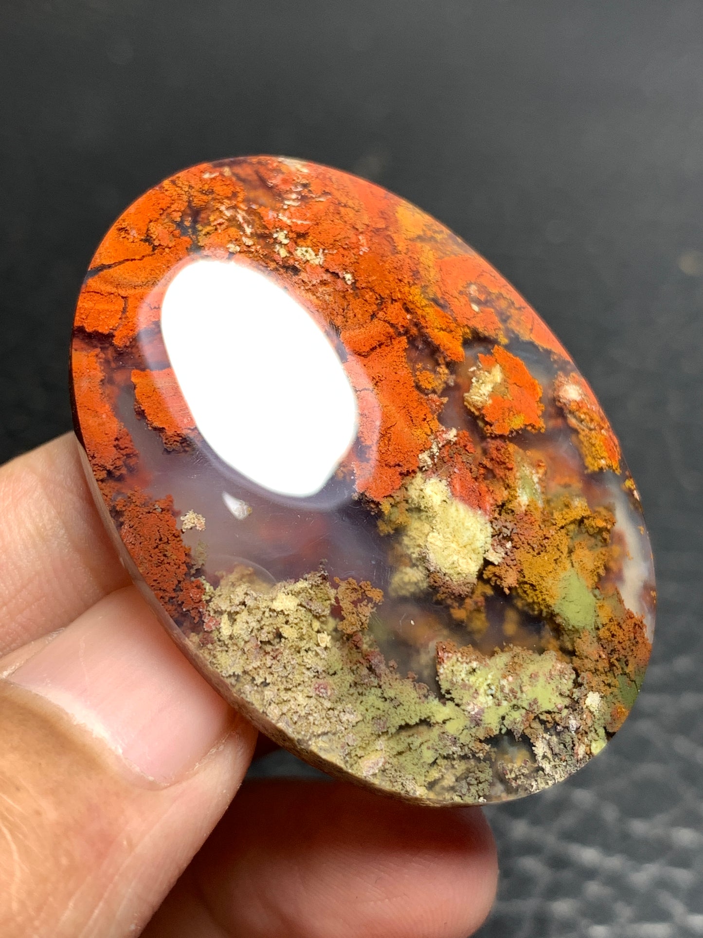 Scenic Moss Agate Oval Cabochon 45x32x7.6mm