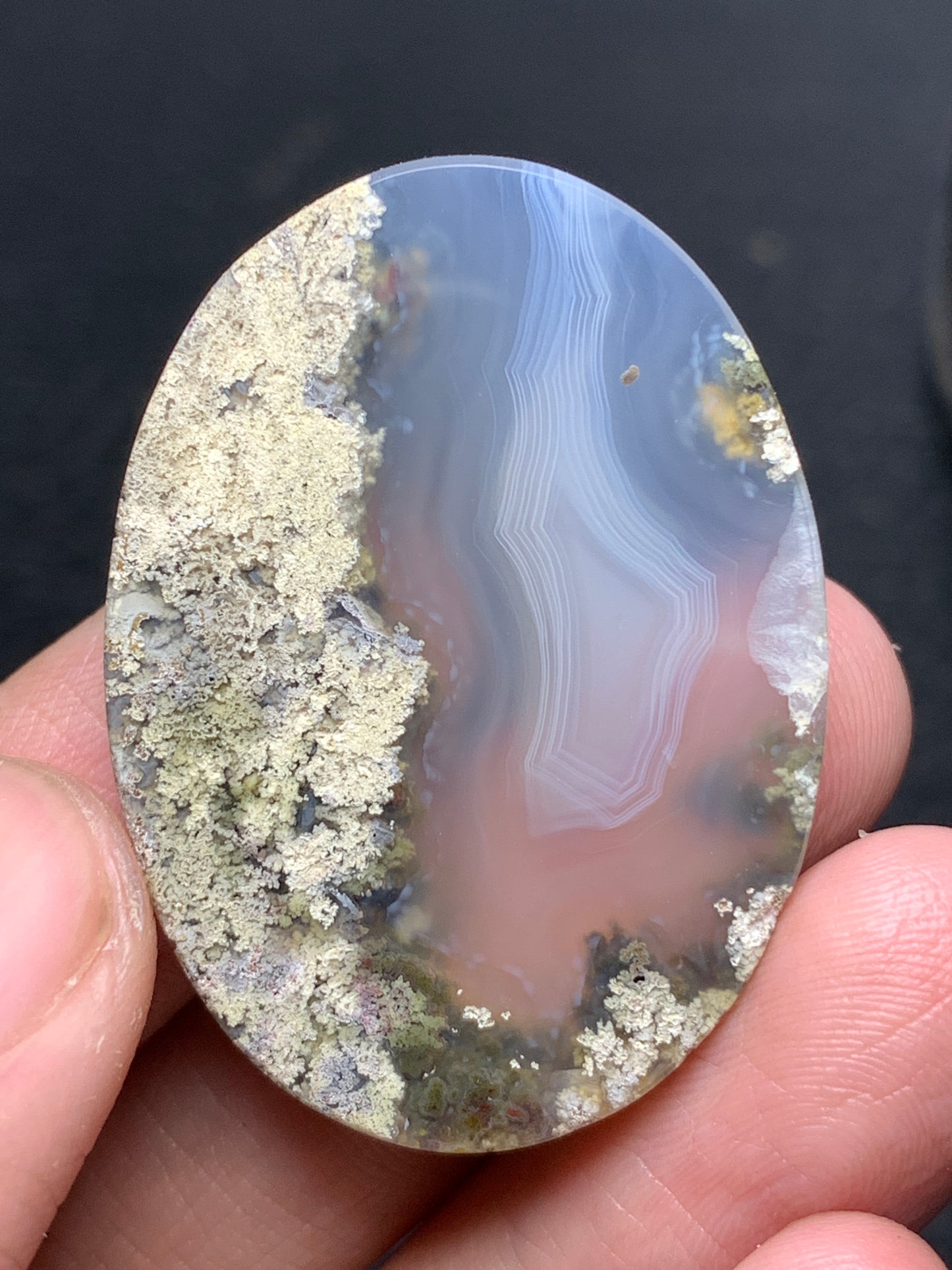 Landscape Scenic Moss Agate Oval Cabochon 38.5x28x8mm