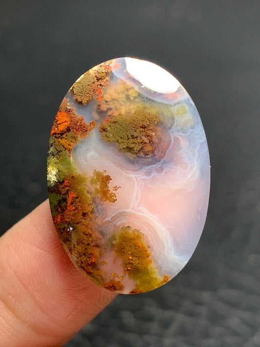 Scenic Moss Agate Oval Cabochon 26.4x18.4x4.8mm