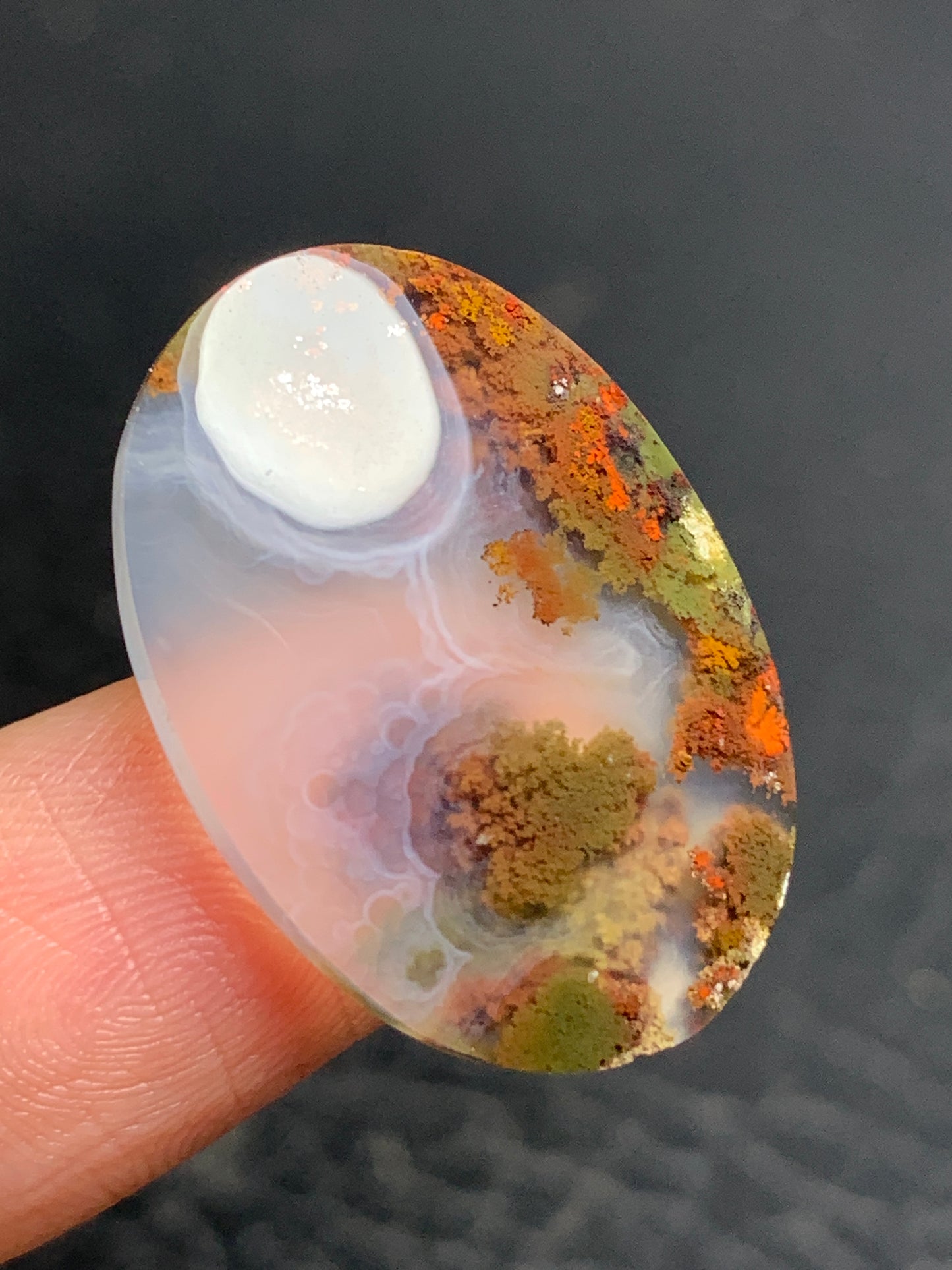 Scenic Moss Agate Oval Cabochon 26.4x18.4x4.8mm