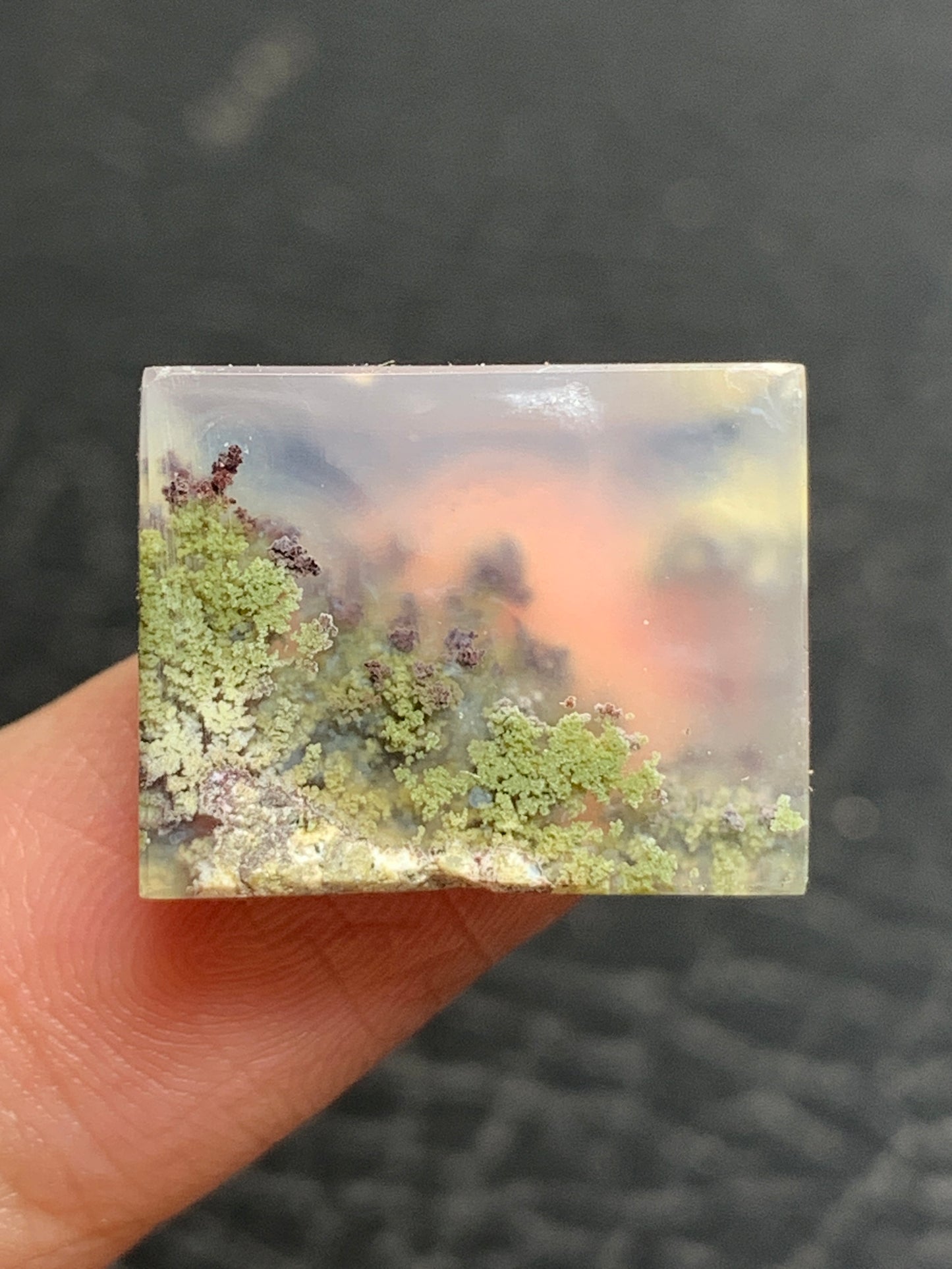 Scenic Moss Agate Rectangle Cabochon 18.7x15x5mm