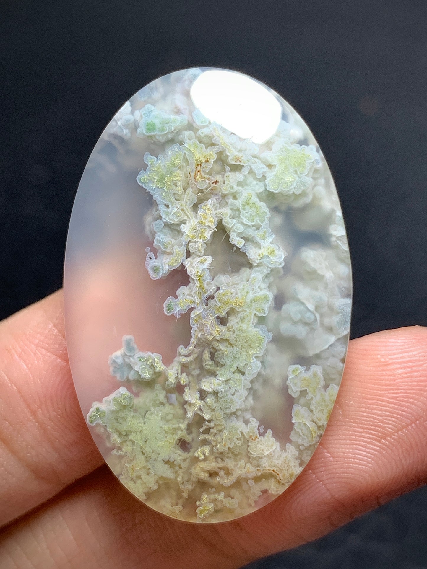 Scenic Moss Agate Oval Cabochon 36x23x6.5mm