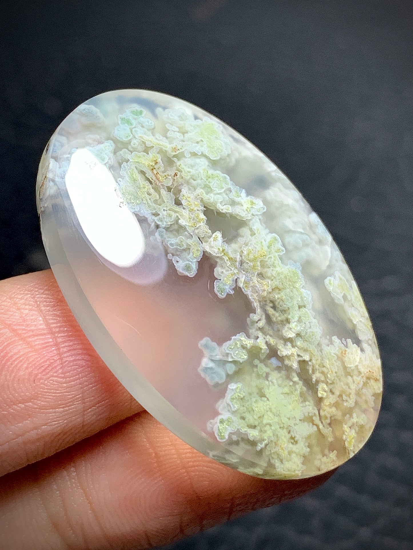 Scenic Moss Agate Oval Cabochon 36x23x6.5mm