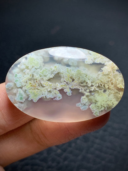 Scenic Moss Agate Oval Cabochon 36x23x6.5mm