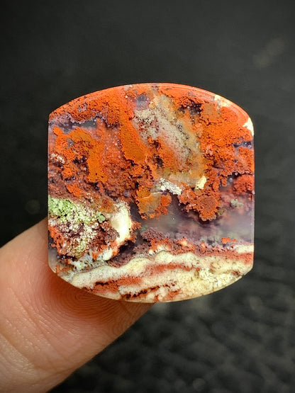 Scenic Moss Agate Oblong Cabochon 21x19.5x4.3mm