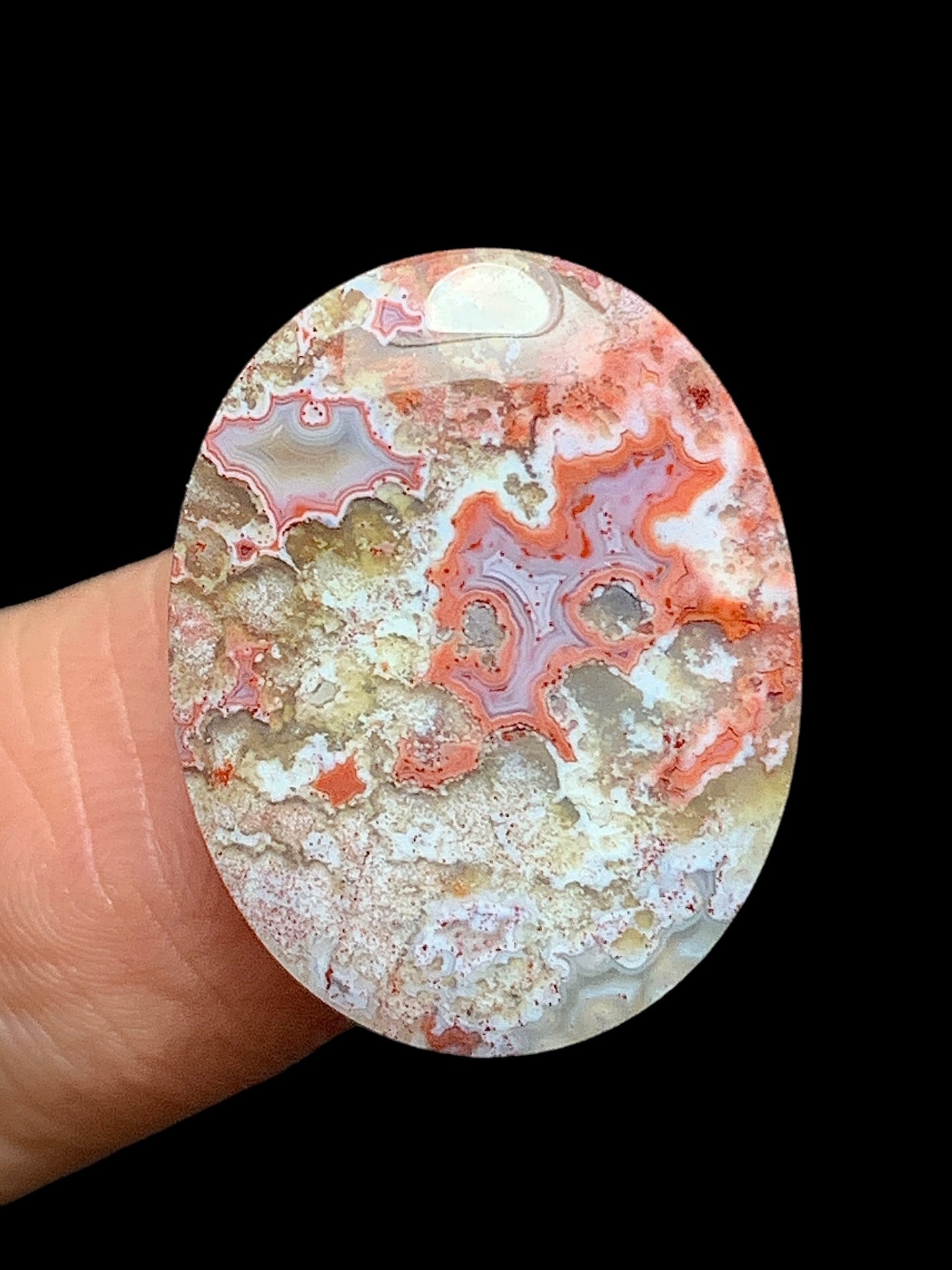 Unique Moss Agate Oval Cabochon 20x15.5x4mm