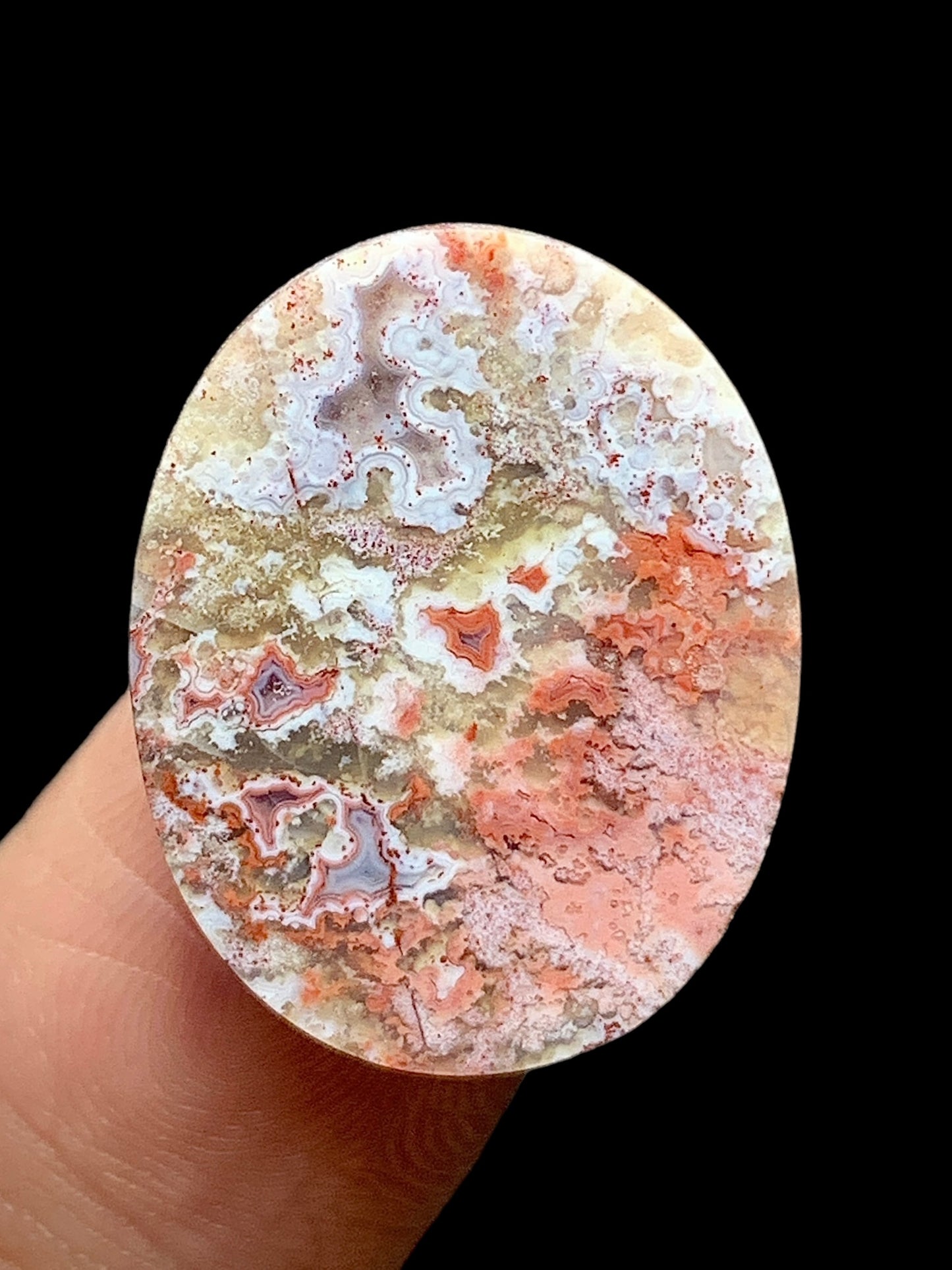 Unique Moss Agate Oval Cabochon 20x15.5x4mm