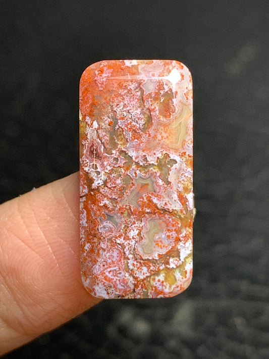 Moss Agate Rectangle Cabochon 24x11x3mm