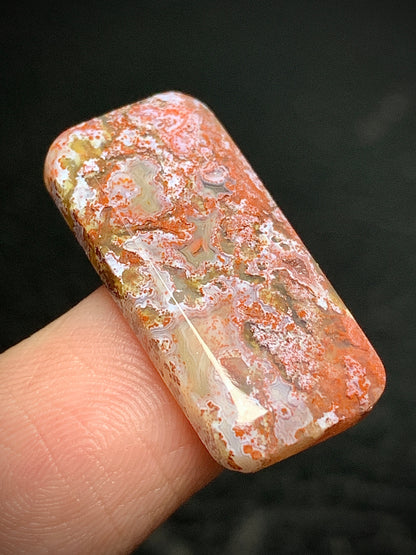 Moss Agate Rectangle Cabochon 24x11x3mm